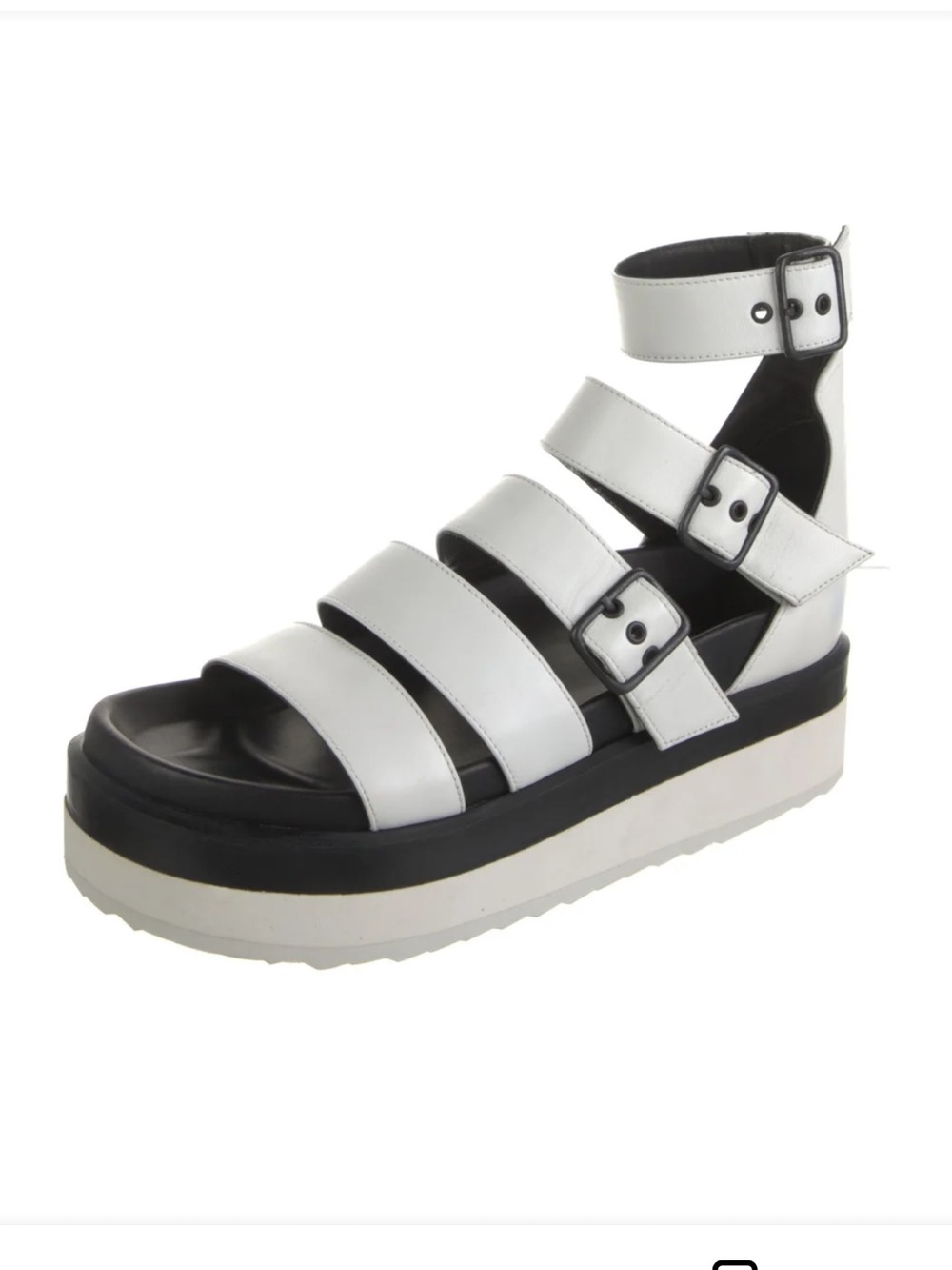 Pierre Hardy White Chunky Platform Leather Gladiator Sandals Size 40/US 9